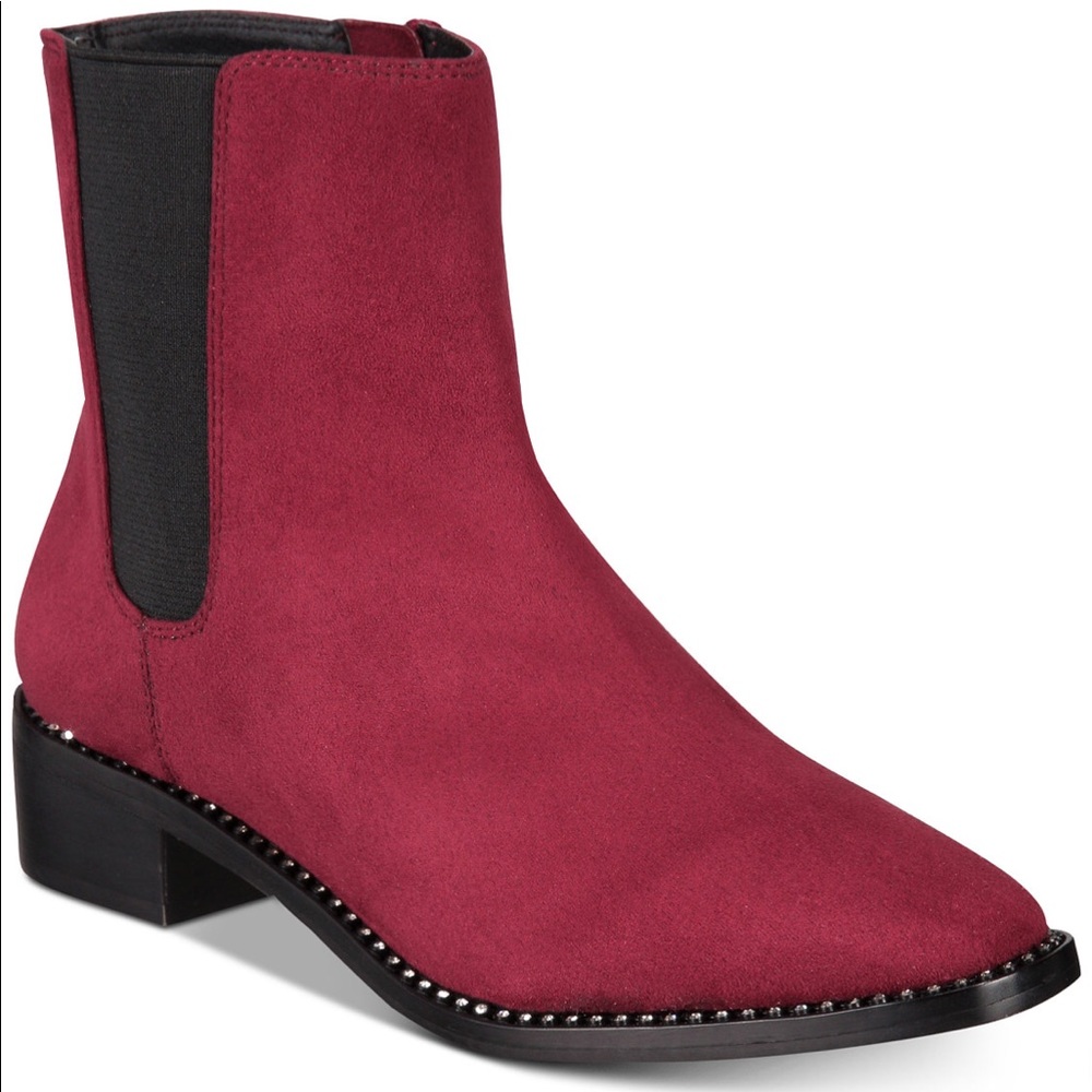 NEW! Babe Midolo Chelsea Wine Boots 8M Rhinestone